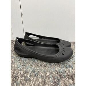 Crocs Shoes Womens 8 Kadee Rubber Flats Cutout Casual Comfort Black Sandals